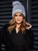 Light gray herringbone winter hat C44 - Online store - Boutique